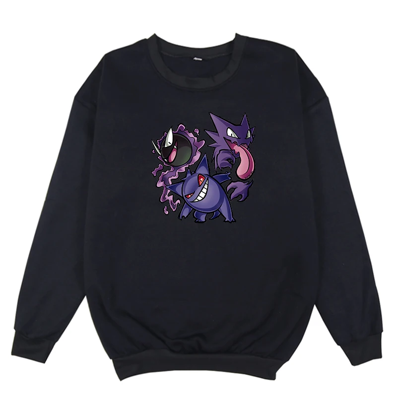 Pokemon Gengar толстовки женские Harajuku толстовка мужская Черная Толстовка уличная одежда зимняя одежда для девочек Harajuku рубашка - Цвет: 14