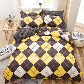 

Minimalist duvet cover set flat bed sheet pillowcase bedding set queen king full single size 3 / 4pcs bed set
