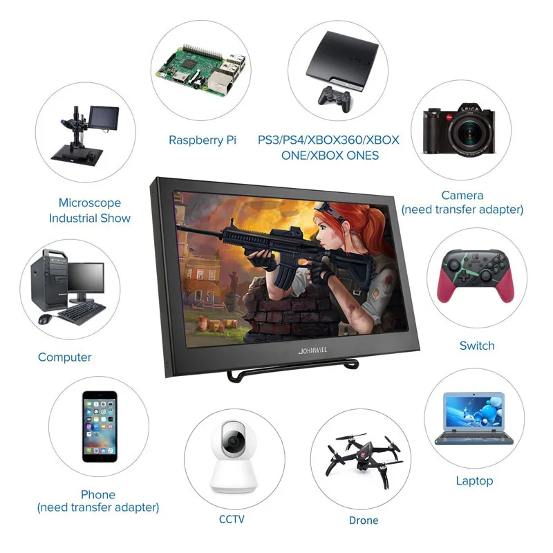 クリアランス通販店 11 6 インチ 19 1080 Ips 液晶ポータブルディスプレイ Ps3 Ps4 Xbox360 Vga Hdmi インタフェース 10 1 インチコンピュータゲームモニター Pc 販売オンラインストア Safetyshoebazaar Com