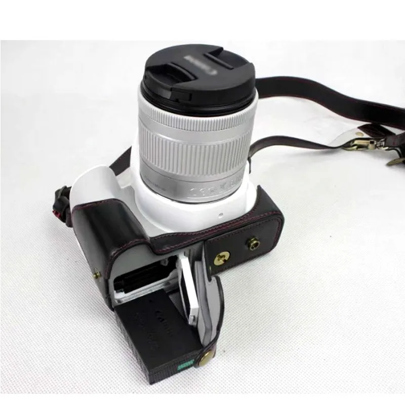 Роскошный чехол-сумка из искусственной кожи для камеры Canon EOS 200D 200DII 200D2 KISS X9 Rebel SL2 SLR с ремешком и съемным аккумулятором