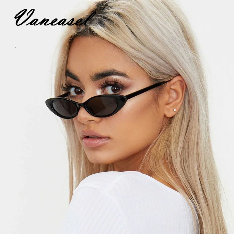 VANEASEL Lentes de Sol Mujer ретро капли воды Овальные Солнцезащитные очки маленькие кошачий