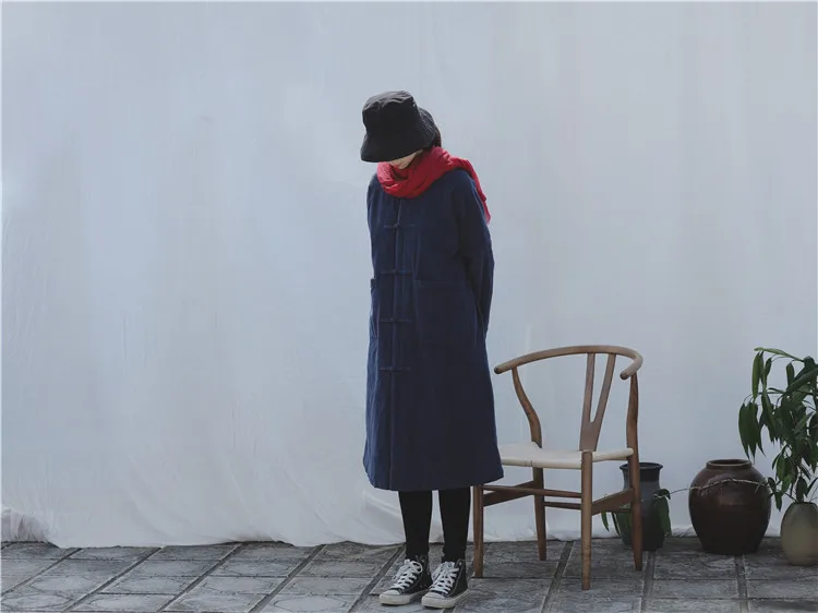 SCUWLINEN верхняя одежда, парка, зима, женское вельветовое уплотненное длинное пальто с хлопковой подкладкой и пуговицами S998