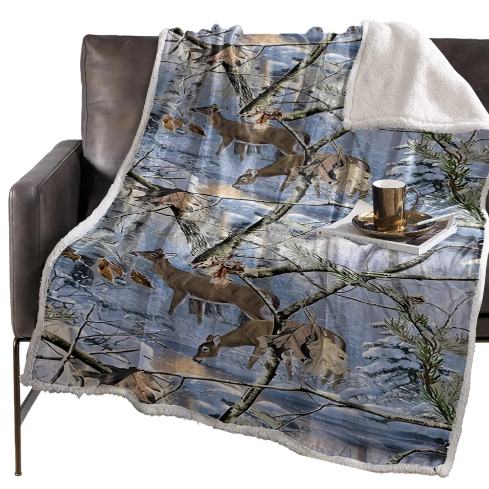 Simulated Tree Animal Blanket Floral Fleece Blanket for Kids Girl Couch Soft Plush Bedspreads Quilt Drop Ship Blankets for Beds