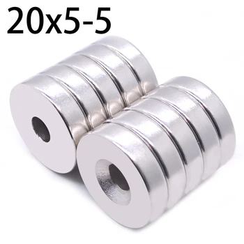 

2/5/10/15Pcs 20x5-5 Neodymium Magnet 20mm x 5mm Hole 5mm N35 NdFeB Round Super Powerful Strong Permanent Magnetic imanes Disc