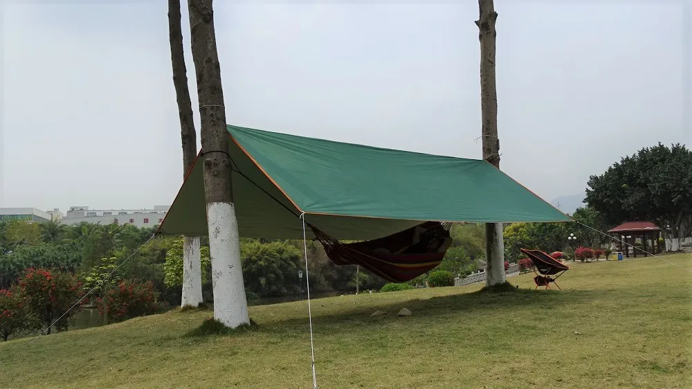 toldo de acampamento, revestimento prateado, lona ao