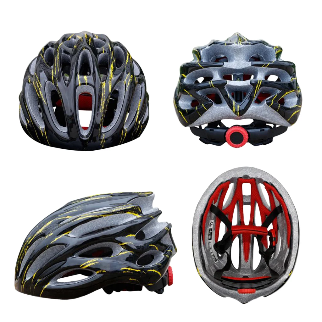 Professional Cycling Bike Helmet for Men Women, Lightweight Adjustable Bicycle Helmet - Black / Orange