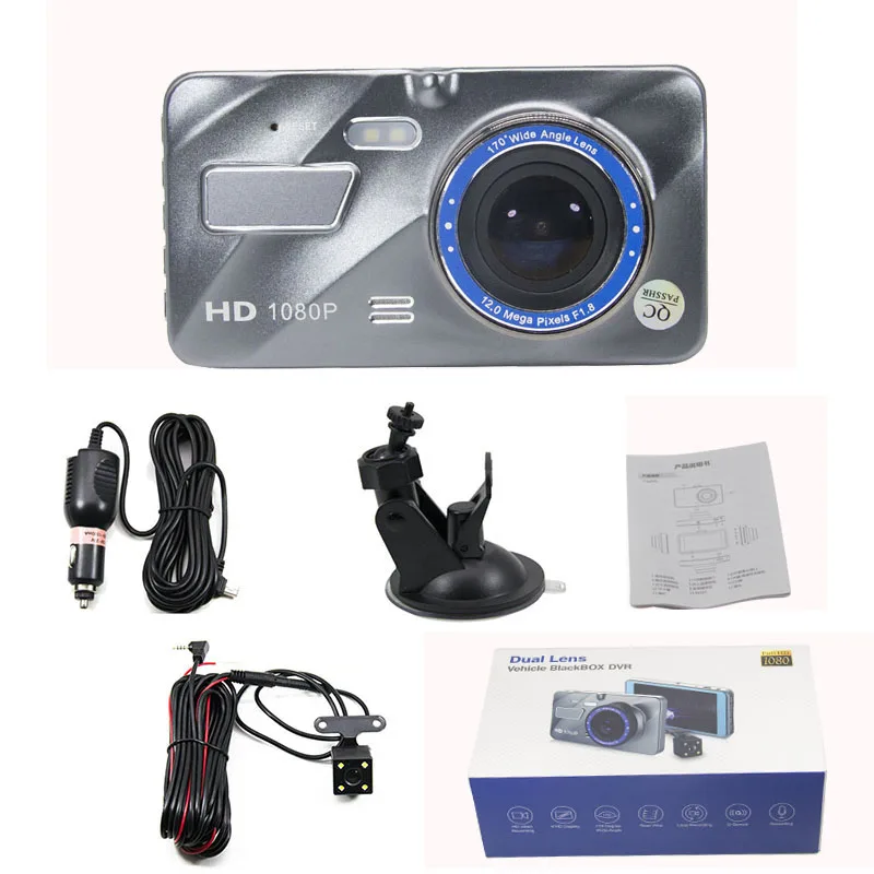Full HD 1080P двойной объектив Dash Cam " ips 2.5D зеркало Автомобильный видеорегистратор передняя+ задняя камера ночного видения видео рекордер монитор парковки