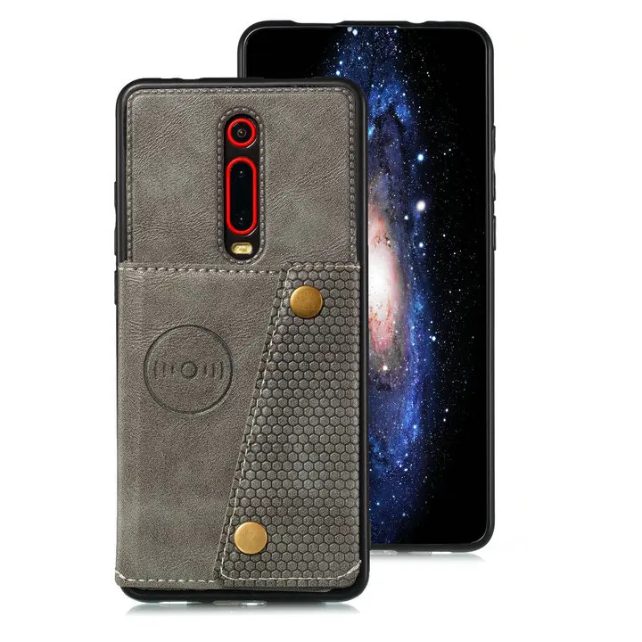 Роскошный кожаный чехол-книжка с отделением для карт для Xiaomi mi 9 T, чехол mi 9 T, задняя крышка, ТПУ бампер для Funda Xiaomi mi 9 T Pro, чехол mi T9 9 T mi 9 T - Цвет: Серый