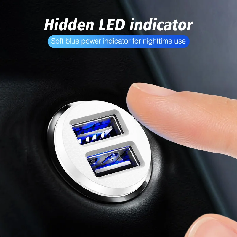 GUUGEI Mini USB Автомобильное зарядное устройство многофункциональная Быстрая зарядка для huawei Mate30 Pro Xiaomi Dual USB 2 порта 3.1A адаптер питания в автомобиле