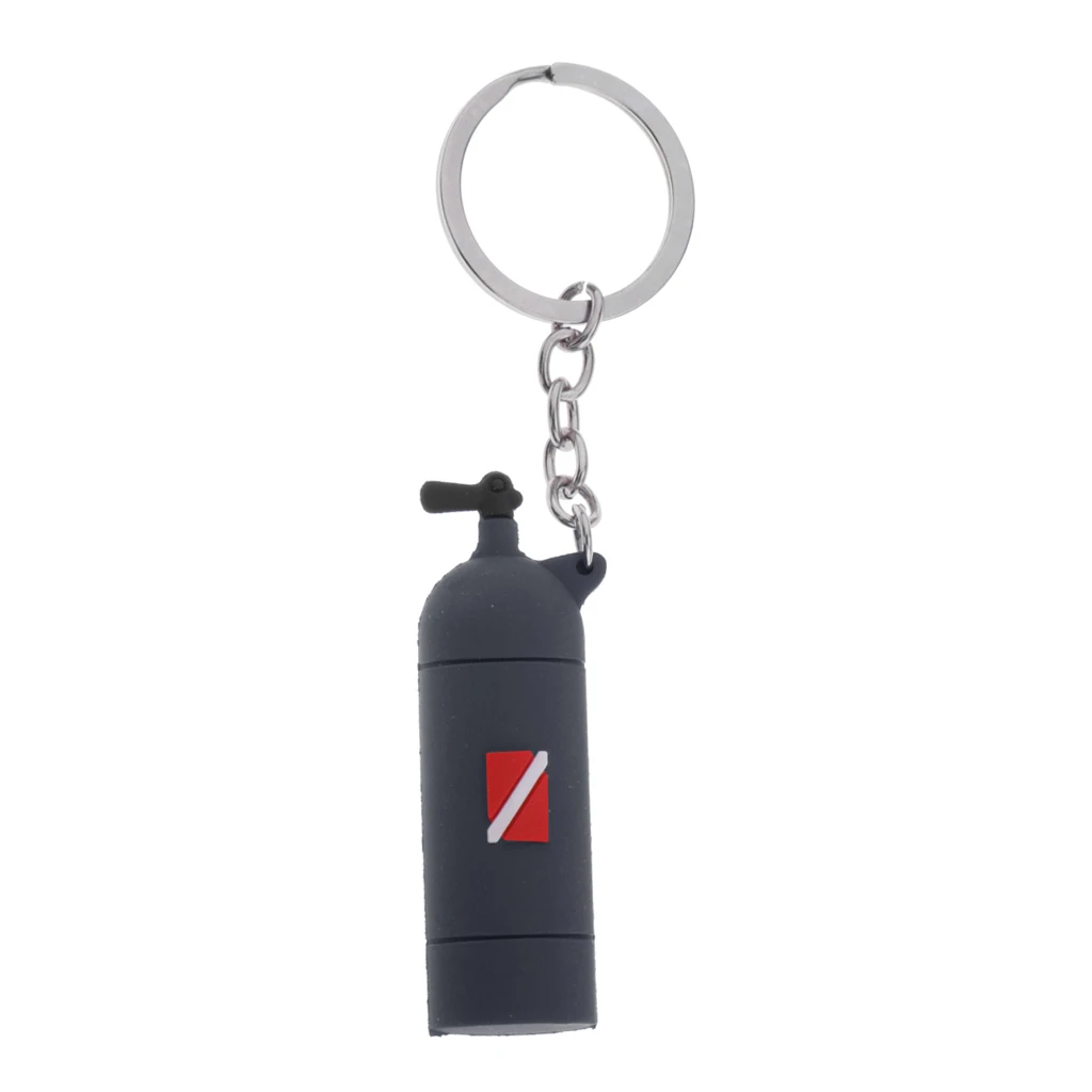 Mini Scuba Diving Tank Keychain with O-Rings Silicone Key Chain for Women and Men
