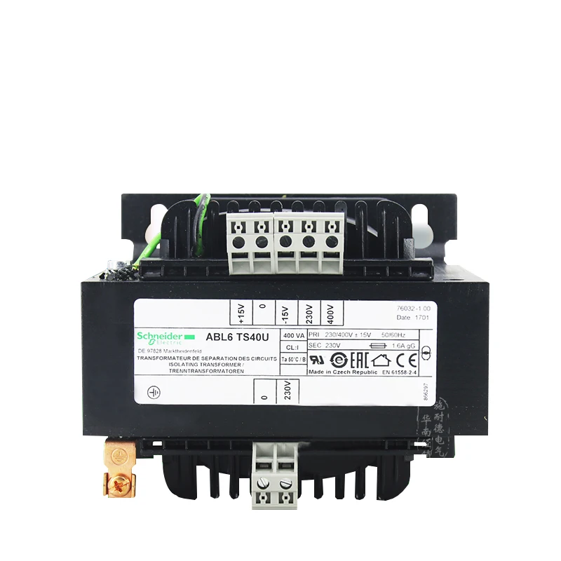 Безопасный изоляционный трансформатор ABL6TS40U 230VAC 400VA однофазный входное напряжение 230/400 ± 15VAC импульсный источник питания