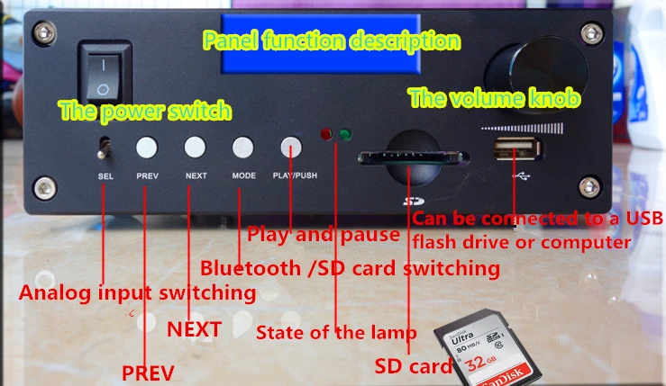 AM-800 LM3886 2,0 Усилитель все-в-одном Bluetooth без потерь Поворотная Колонка декодер