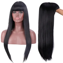 Рождественский парик, длинные прямые волосы, парики для женщин, синтетические парики для черных женщин, термостойкие накладные волосы, женские прически