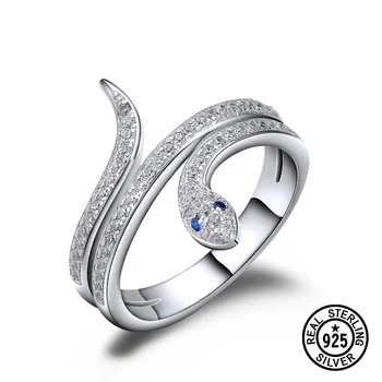 

Dyson 925 Sterling Silver Rings For Women Snake Animal Nightclubl Stackable Micro Pave Zirconia Party Ring Girl European Jewelry
