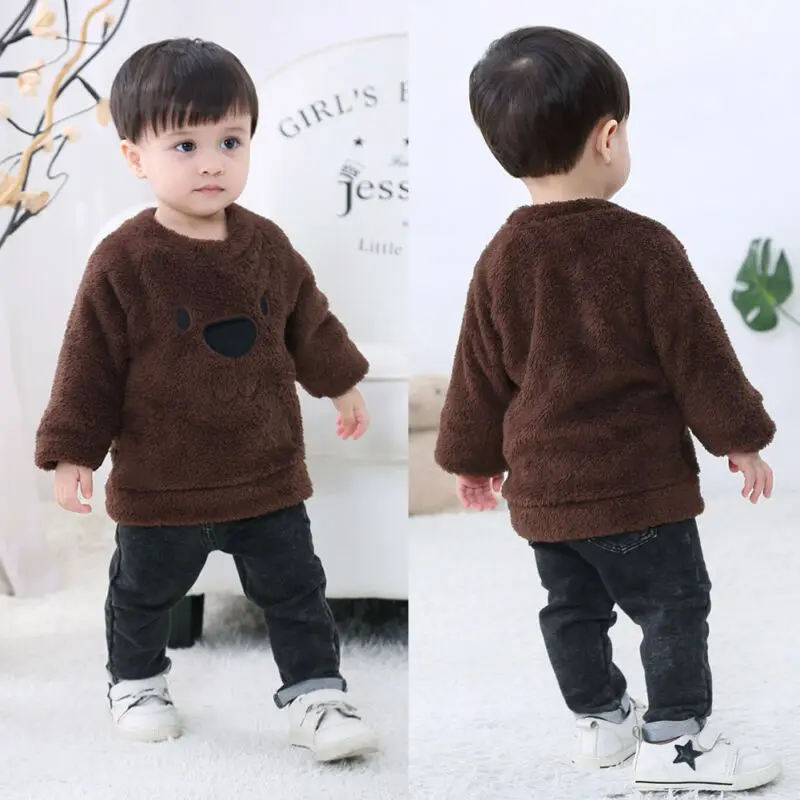 Милый свитер для малышей пуловер с животным принтом мальчиков и девочек топы