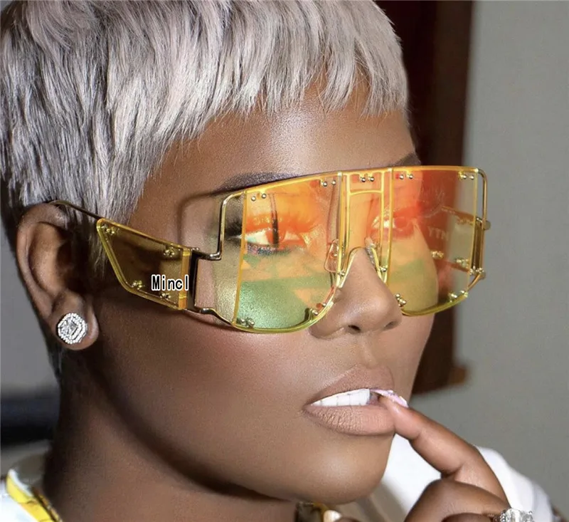 

Mask Sunglasses Women Oversized Windproof Glasses One Piece Big Frame Goggles Men Shield Visor Flat Top Hood Eyeglasses FML