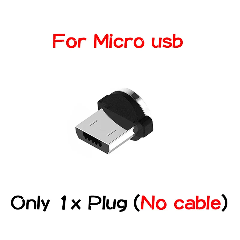 Магнитный usb-кабель для быстрой зарядки, магнитный кабель типа C для зарядки и передачи данных, шнур для мобильного телефона, 1 м, 2 м, кабель Microusb type-C для iPhone - Цвет: Plug for Micro usb