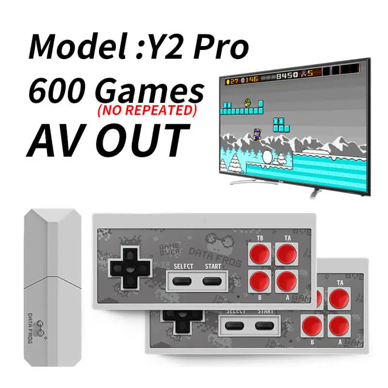 Y2 Pro Данных лягушка USB Беспроводной ручной ТВ игровая консоль встроенный 620 классический 8-битный игровой мини консоль двойной геймпад AV Выход - Цвет: Y2 Pro