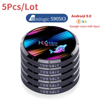 

5pcs Android 9.0 TV Box H96MAX X3 Amlogic S905X3 8K 2.4G/5G Wifi 1000M BT4.0 Smart TVBOX H96 MAX X3 Netflix 8K 4K Media Player
