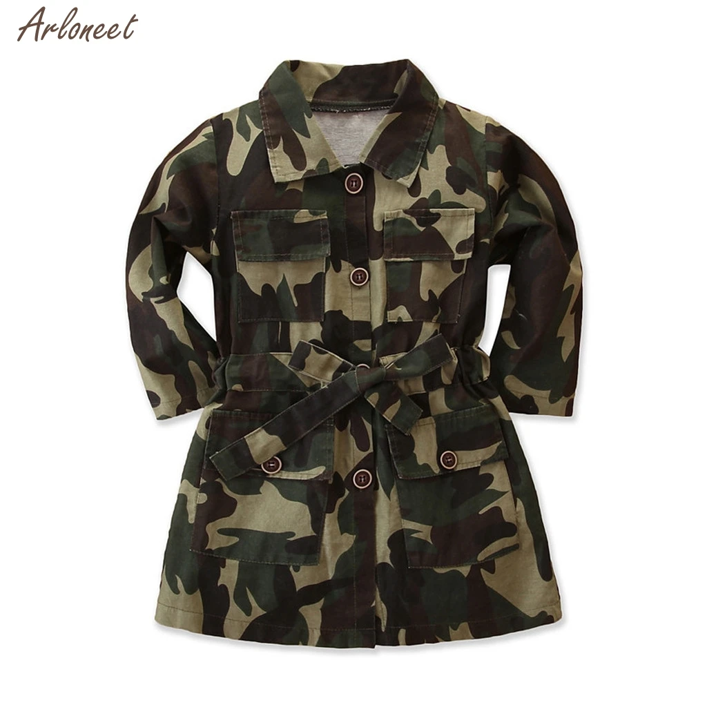 Toddler Kids Baby Girls Camouflage Sweatshirt Wind Coat Jacket Outwear Clothes Girls Kids Coats Infant Clothing New