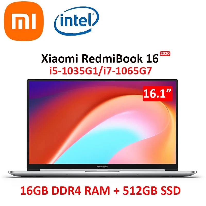 Ультратонкий ноутбук Xiaomi RedmiBook 16 дюймов Intel Core i7-1065G7 FHD ГБ ОЗУ 512 SSD | Компьютеры и