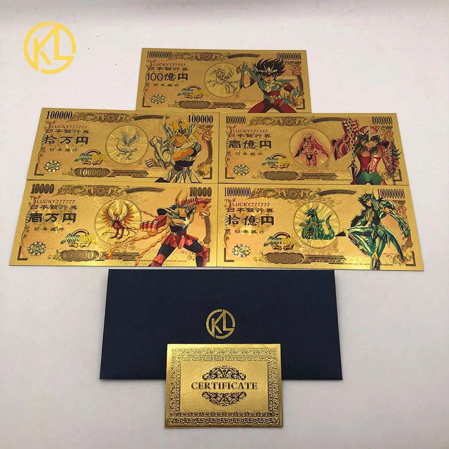 UFO робот Grendizer Goldorak Saint Seiya Dragon Ball Z One piece NARUTO аниме Золотая банкнота реквизит монета