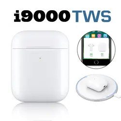 TWS i9000 Bluetooth 5,0 наушники 100% реальная батарея 1: 1 Реплика с QI беспроводной зарядки 6D звук бас наушники не i10000 i200tws