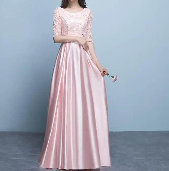 Вечерние женские платья, черные, розовые, XS-3XL, с коротким рукавом, длинные платья, новинка, весна-осень, корейское, элегантное, OL, облегающее платье, Vestidos - Цвет: Pink