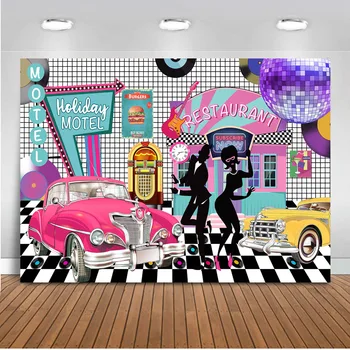 

80s 90s backdrop for photography hip hop boogie background for photo studio birthday party decoration restaurant disco backdrops