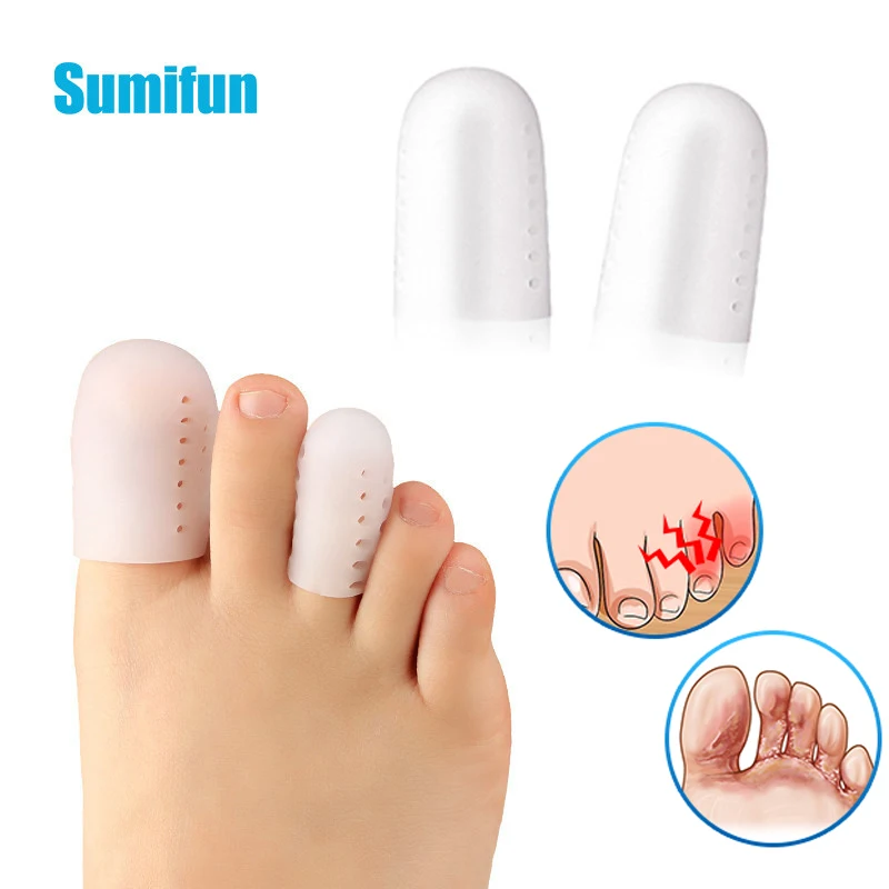 Description Picture 4 of item2Pcs Silicone Gel Big Toe Separators Stretchers Toe Tube Corns Blisters Protector Gel Bunion Finger Protection Foot Care Tool