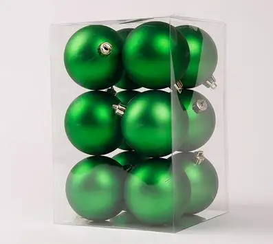 Новогоднее украшение Рождественская елка подвесное украшение Рождественские зеленые шары глянцевые матовые шары декоративные шары 12 см - Цвет: matte