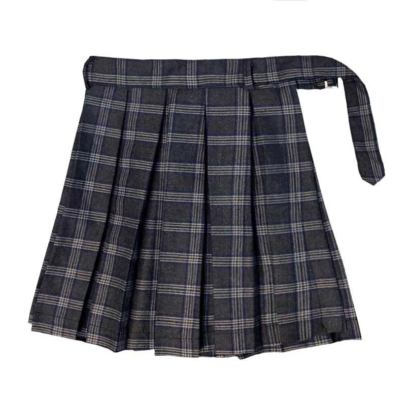 NiceMix, две части, Harajuku, шорты и юбка, для женщин, выдолбленные, шорты в клетку, плиссированные, две части, Летняя женская одежда
