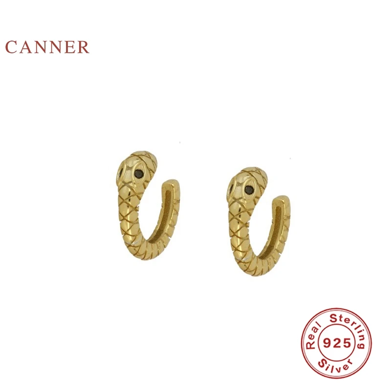 

CANNER Creative Serpentine Earrings Hoops 925 Sterling Silver Earrings For Women Silver Jewelry Earring Pendientes Brincos