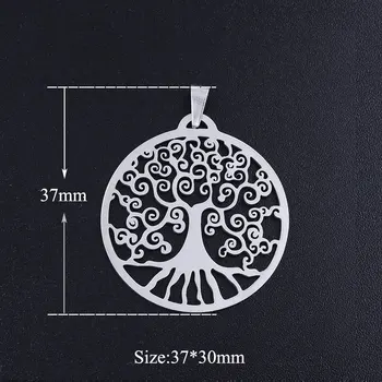

3pcs/lot 100% Stainless Steel Large Tree of Life diy Pendants for Necklace Wholesal Charm for Bracelet Making Dropshipping