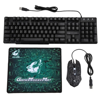 

ZIYOULANG Wired Keyboard Mouse Combination LED Light Mechanical Contact Backlight USB Interface for Windows PC Gaming