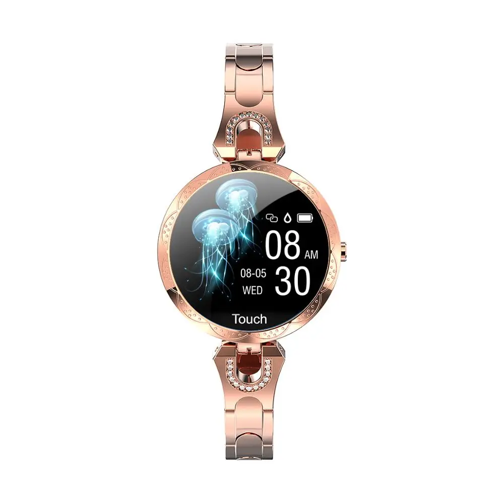 Умные часы AK15, водонепроницаемые часы, шагомер, будильник, секундомер, для тела, фитнес-трекер, PK H2 S3 KW10, для Android, IOS, женские часы - Цвет: Золотой