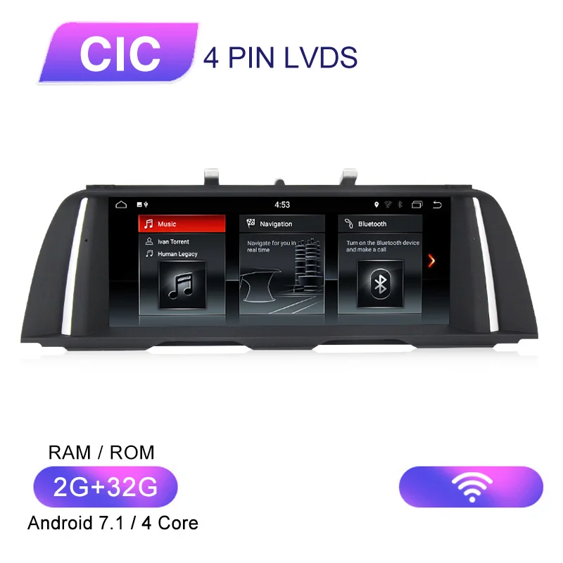 8 ядерный 4+ 64G 2DIN Android 9,0 Автомобильный gps навигатор мультимедиа для BMW 5 серии F10 F11 2010- CIC NBT радио 4G lte BT wifi - Цвет: 4core 2G 32G CIC