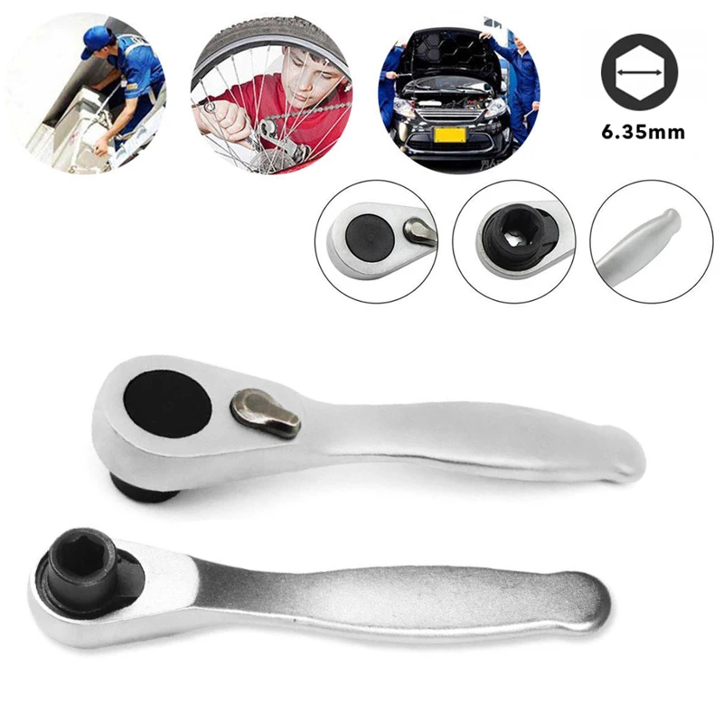 

DSPIAE 1/4" Ratchet Socket Hand Tool Wrench 72 Teeth Auto Quick Release Square Head Drive Spanner Hand Repair Tools 2019 New Hot