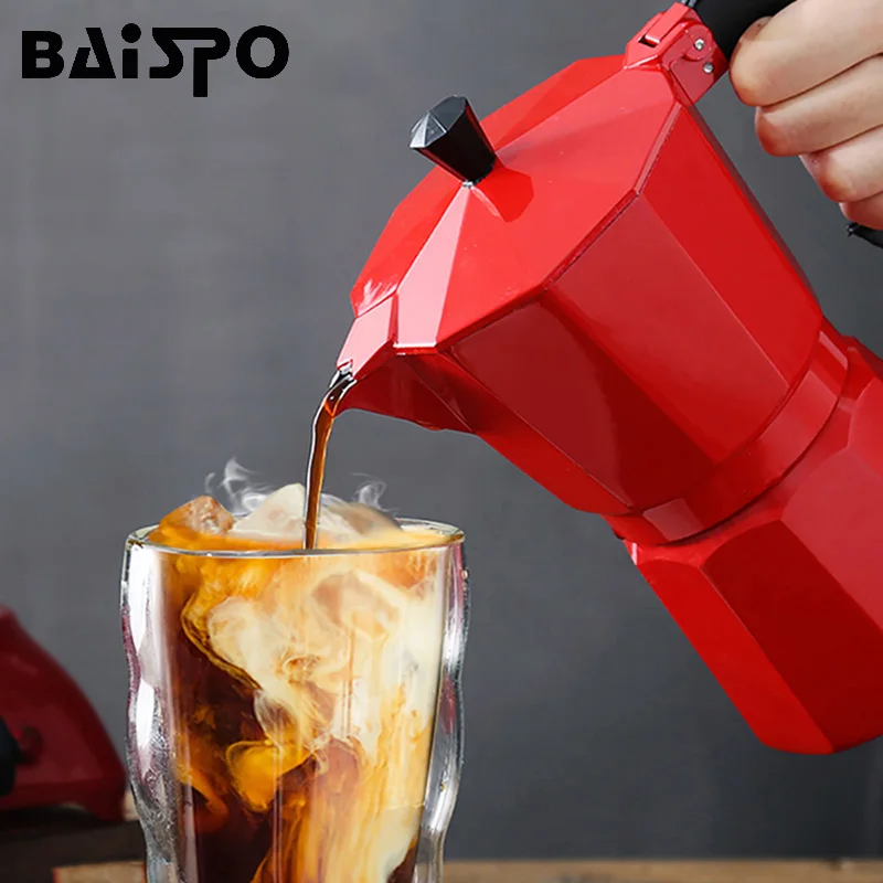 Алюминиевый кофейник Baispo для мокко Итальянская Кофеварка портативный кухонные