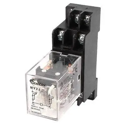 

MY2J-AC36V Coil General Purpose Relay DPDT 8 Pin 5A w Socket Base