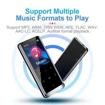 

8G MP3 Player Portable Lossless Sound BT Digital Player with FM Radio obook Backlit Keys Built-in Speaker
