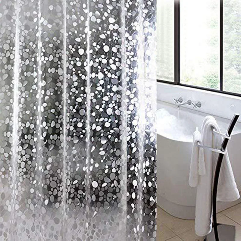 HOT Cobblestone Shower Curtain Anti Mould Weighted Hem Waterproof PVC TI99 | Дом и сад