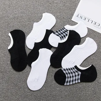 

Women Thin Sock Creative Ladies Plaid Socks Solid Unisex Boat Invisible Casual Cotton Sox Girls Summer Vintag Ladies Skarpetki