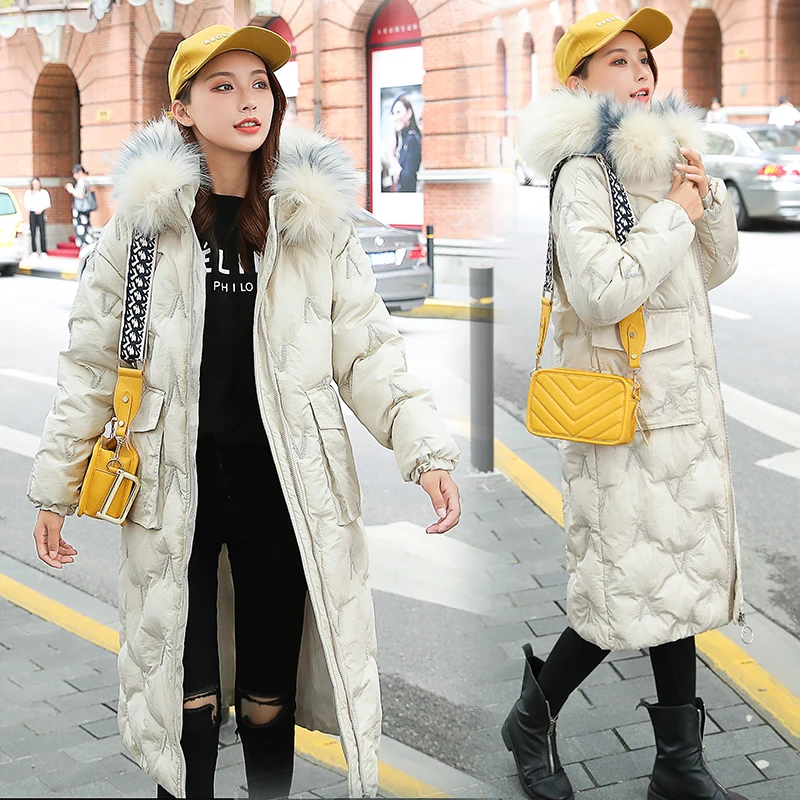 Зимняя куртка Женская Толстая теплая парка с капюшоном Mujer хлопок ...