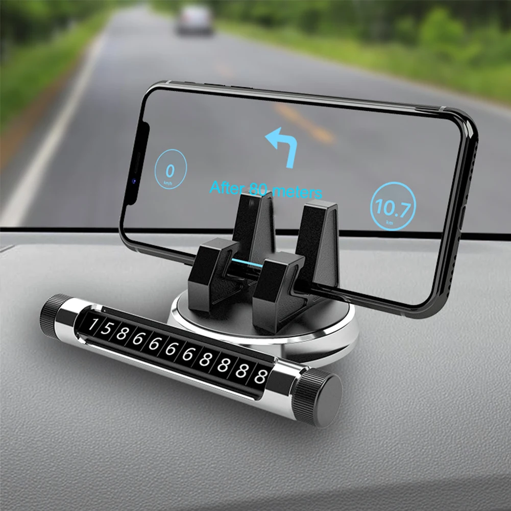 Temporary With Phone Bracket Universal Luminous Accessories Car Stop Sign Magnetic Holder 360 Degree Rotatable Styling Vehicle