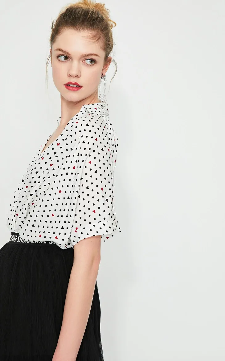 Vero Moda женская блузка в горошек с заклепками | 319241508