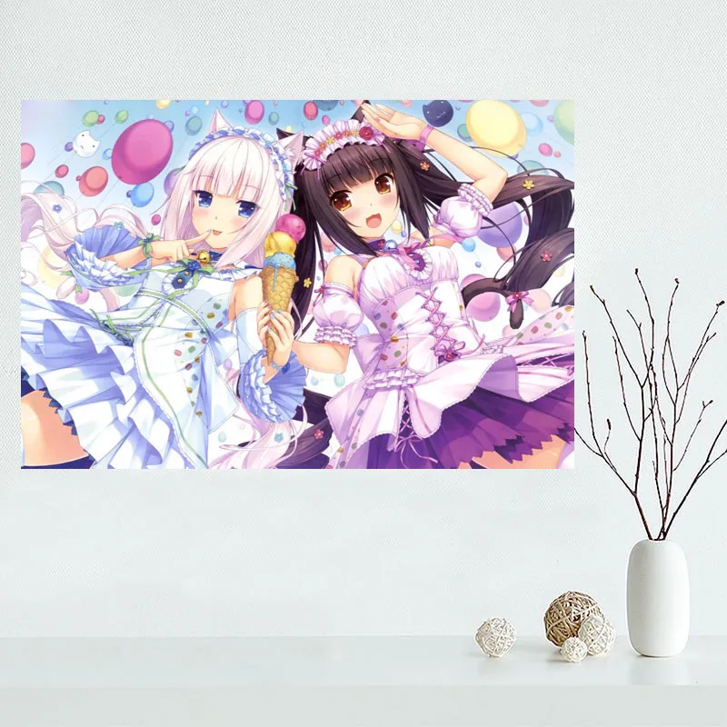 Новое поступление 2018 г. постер на холсте NEKOPARA заказ для домашнего декора тканевый