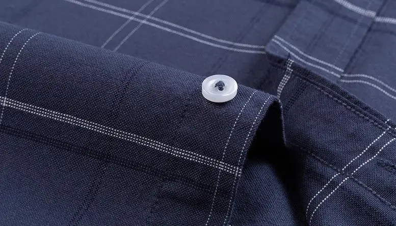 100% Cotton Oxford Plaid Solid Color Striped Shirt Tops Casual Long Sleeve Shirt Slim Fit Shirt Men Camisa Social Korean Clothes