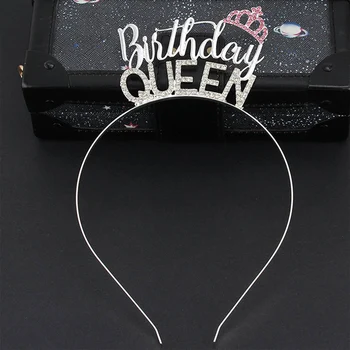 

Birthday Queen Crown Tiara Headband for Women Girls Happy 30th 40th 50th 60th 70th 80th Birthday Party Decorations Favors Gifts