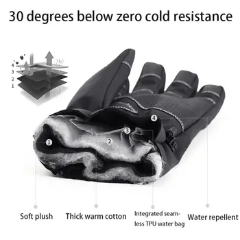 

Men Women Winter Gloves Waterproof Touchscreen Gloves Anti-slip Cycling Thicken Warm Gloves For Running Climbing Skiing Riding